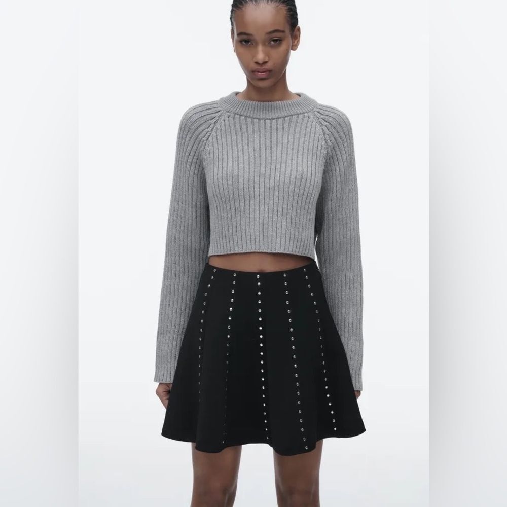 ZARA STUDDED MINI SKIRT